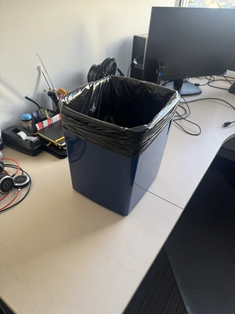 Office bin emptied and re-lined by a fully trained, vetted cleaner